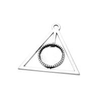 Zinc Alloy Pendant Cabochon Setting, Triangle, plated, hollow Approx 3.16mm, Inner Approx 16mm 