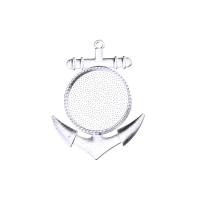 Zinc Alloy Pendant Cabochon Setting, Anchor, plated Approx 1mm, Inner Approx 24.5mm 