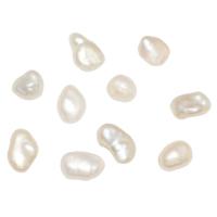 Perlas Freshwater sin Agujero, Perlas cultivadas de agua dulce, natural, diverso tamaño para la opción, Blanco, 10PCs/Bolsa, Vendido por Bolsa
