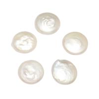 No Hole Cultured Freshwater Pearl Beads, Button, natural white 