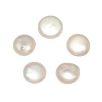 No Hole Cultured Freshwater Pearl Beads, Button, natural, white, 11-12mm 