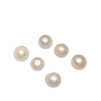 No Hole Cultured Freshwater Pearl Beads, natural, white, 6-8mm 