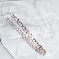 Cinturón decorativo novia, diamantes de imitación, con metal, Hoja, para mujer & con diamantes de imitación, 46.5cm, Vendido por UD