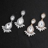Bridal Earring, Rhinestone, with Zinc Alloy, with zinc alloy earnut & for woman & with rhinestone 3cmx5.5cm 