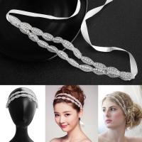 Bridal Hair Band, Rhinestone, with Seedbead & Cloth, fashion jewelry & for woman, 30cmx3cm 