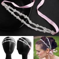 Bridal Hair Band, Rhinestone, with Seedbead & Cloth, fashion jewelry & for woman 