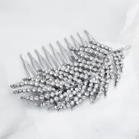 Bridal Decorative Hair Comb, Zinc Alloy, with Rhinestone, for woman & with rhinestone 