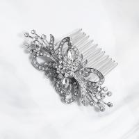 Braut Dekoratives Haarkämmchen, Zinklegierung, mit Strass, für Frau & mit Strass, 8.5x5cm, verkauft von PC