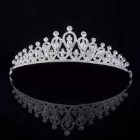 Bridal Tiaras, Zinc Alloy, with Crystal, plated, fashion jewelry & wedding gift & for woman, silver color 