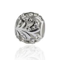 Rhinestone Zinc Alloy Beads, plated, DIY & with rhinestone, silver color, 9*10mm Approx 5mm 