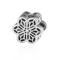 Zinc Alloy Flower Beads, plated, DIY, silver color, 11*10mm Approx 5mm 