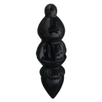Schwarzer Obsidian Anhänger, Modeschmuck & DIY, schwarz, 17x56x17mm, Bohrung:ca. 2mm, verkauft von PC