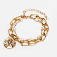 Zinc Alloy Bracelet, with 70 extender chain, Heart, plated, Double Layer & Unisex & adjustable & oval chain 24mm mm 
