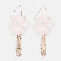 Zinc Alloy Rhinestone Drop Earring, with Crystal, Flower, synthetic, for woman & with rhinestone 