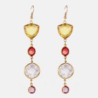 Zinc Alloy Rhinestone Drop Earring, with Crystal, Geometrical Pattern, synthetic, for woman & with rhinestone 
