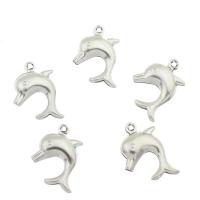 Stainless Steel Animal Pendants, Dolphin, original color Approx 1.2mm 