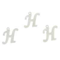 Stainless Steel Letter Pendant, Letter H, original color Approx 1mm 
