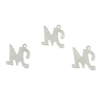 Stainless Steel Letter Pendant, Letter M, original color Approx 1mm 