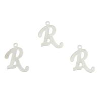 Edelstahl Buchstaben Anhänger, Buchstabe R, originale Farbe, 11x16x0.8mm, Bohrung:ca. 1mm, 100PCs/Tasche, verkauft von Tasche