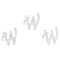 Stainless Steel Letter Pendant, Letter W, original color Approx 1mm 