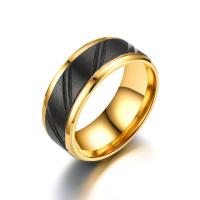 Stainless Steel Finger Ring, gold color plated, fashion jewelry & Unisex 8mm 