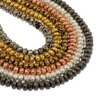 Multicolor Lava Perlen, flache Runde, plattiert, verschiedene Größen vorhanden, keine, Bohrung:ca. 1mm, verkauft von Strang