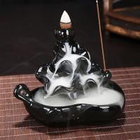 Incense Smoke Flow Backflow Holder Ceramic Incense Burner, Porcelain - 