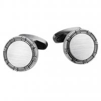 Brass Cufflinks, Flat Round, antique silver color plated, fashion jewelry & for man, 18mm 