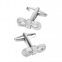 Brass Cufflinks, Bowknot, silver color plated, fashion jewelry & for man 