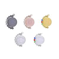 Zinc Alloy Pendant Cabochon Setting, plated, with rhinestone Approx 1mm, Inner Approx 25mm 
