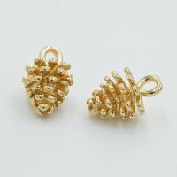 Brass Jewelry Pendants, Pinecone, gold color plated, 13mm Approx 1mm 