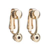 Brass Clip On Earring Finding, gold color plated, 19mm 