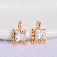 Cubic Zirconia Brass Pendants, gold color plated, with cubic zirconia, 7mm Approx 1mm 