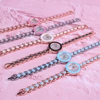 Bracelets de montre pour femmes, alliage de zinc, avec verre organique, mouvement chinoise, bijoux de mode & styles différents pour le choix Vendu par brin