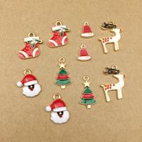 Zinc Alloy Christmas Pendants, gold color plated, Christmas jewelry & enamel 