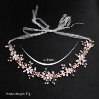 Bridal Hair Band, Zinc Alloy, with Plastic Pearl, fashion jewelry & for woman & with rhinestone, 34cm 