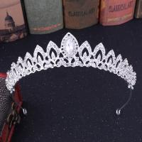 Bridal Tiaras, Zinc Alloy, with Crystal, plated, fashion jewelry & wedding gift & for woman, white 