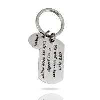 Stainless Steel Key Chain, plated, Unisex, silver color, 22*39mm,13*14mm 