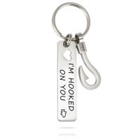 Stainless Steel Key Chain, plated, Unisex, silver color, 12*50mm 