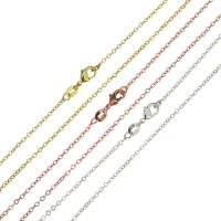 Латунь цепи ожерелье, Высокое качество и никогда не выцветает & Мужская & Овальный цепь, Много цветов для выбора длина:Приблизительно 18 дюймовый, продается Strand