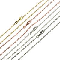 Латунь цепи ожерелье, Высокое качество и никогда не выцветает & Мужская & Сингапур цепь, Много цветов для выбора, 2mm, длина:Приблизительно 18 дюймовый, продается Strand