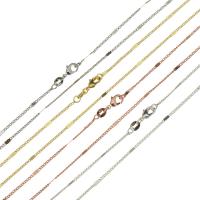 Латунь цепи ожерелье, Высокое качество и никогда не выцветает & Мужская & твист овал, Много цветов для выбора, 2mm,1.2mm, длина:Приблизительно 18 дюймовый, продается Strand