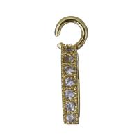 Brass Jewelry Finding, gold color plated, micro pave cubic zirconia Approx 2mm 