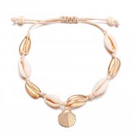 Zinc Alloy Anklet, with Shells Fossil, Shell, synthetic, ocean design & Unisex & adjustable 21mm mm 