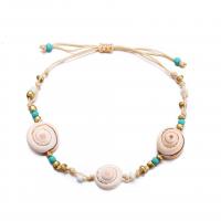 Zinc Alloy Anklet, with Shells Fossil, Round, synthetic, Unisex & adjustable 18mm mm 