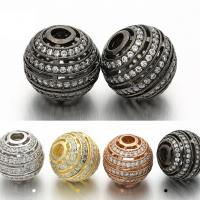 Cubic Zirconia Micro Pave Brass Beads, Round, plated, micro pave cubic zirconia Approx 2.6mm 