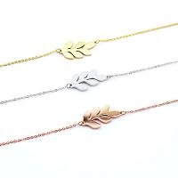 Stainless Steel Chain Bracelets, Leaf, plated, fashion jewelry & for woman Approx 6.29 Inch 