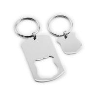 Stainless Steel Key Chain, plated, 2 pieces & Unisex, silver color, 29*51mm,19*22mm 