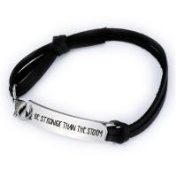 Stainless Steel Chain Bracelets, with leather cord, plated, fashion jewelry & Unisex, silver color, 10*43mm 