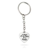 Stainless Steel Key Chain, plated, Unisex, silver color, 19*20mm 